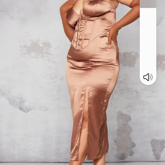 Dresses | Curvy Girl Mocha Corset Dress | Poshmark